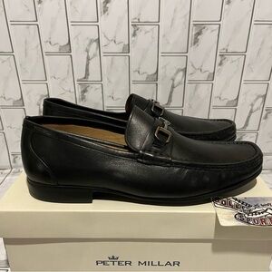 New Peter Millar Crown Leather Bit Loafer Black Slip On Mens 11.5 - 13.5 MEOF51